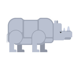Rhinoceros isolated. Africa Wild beast. Beast with horn