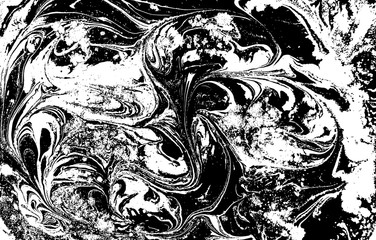 Black and white liquid texture, watercolor hand drawn marbling illustration, abstract vector background