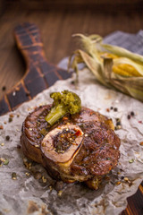 Baked lamb knee