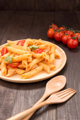  Pasta penne with tomato sauce, Italian food