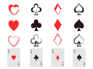poker card icons set