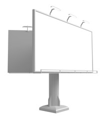 Obraz premium 3D rendering of blank billboard (empty advertisement) isolated on white background