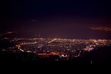 鶴見岳からの夜景