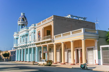 Fototapeta na wymiar Palacio Ferrer in the historical center of Cienfuegos