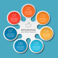 Fototapeta premium Vector infographic template, 7 options.