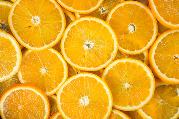 Pile of sliced oranges