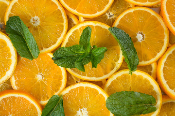 Pile of sliced oranges