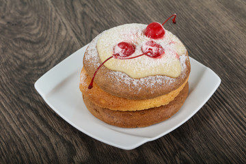 Pancake with cherry