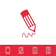pencil icon stock vector illustration flat design