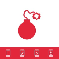 Obraz premium bomb icon stock vector illustration flat design