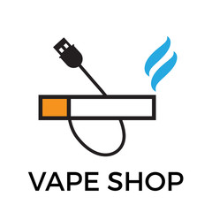 Vape shop sign, vector electronic cigarette illustration