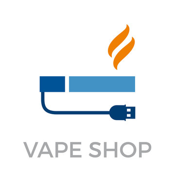 Vape shop sign, vector electronic cigarette illustration