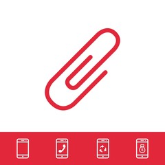 paper clip icon stock vector illustration flat design