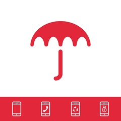 Umbrella vector icon. Rain protection symbol. Flat design style