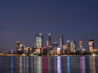Fototapeta na wymiar Perth City Skyline at night, Western Australia