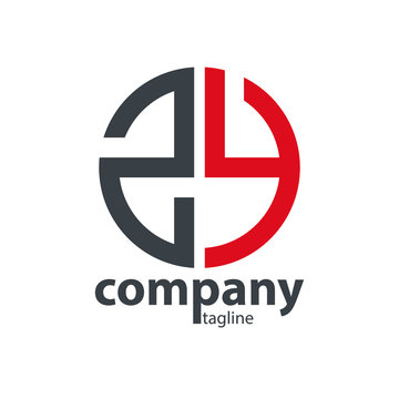 Initial Letter ZY With Linked Circle Logo