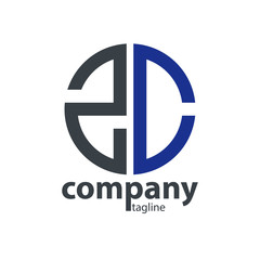 Initial Letter ZC With Linked Circle Logo