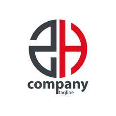 Initial Letter ZH With Linked Circle Logo