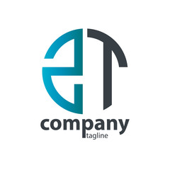 Initial Letter ZT With Linked Circle Logo