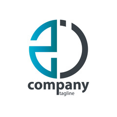 Initial Letter ZI ZJ With Linked Circle Logo