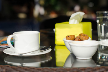 a cups of tea on the table