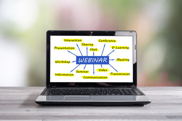 Webinar concept on a laptop screen