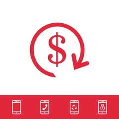 dollar money icon stock vector illustration flat design