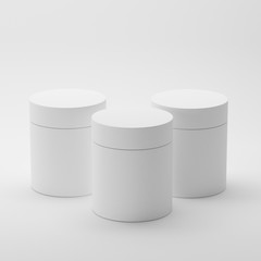 Blank cosmetic package container for cream, medicine or gel on isolated white background