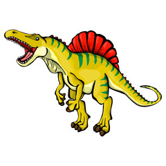 Isolated illustration of a cartoon dinosaur