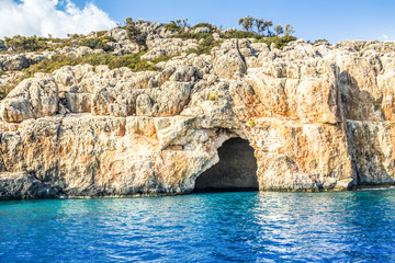 Cave in the rock by the sea