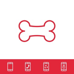 bone icon stock vector illustration flat design