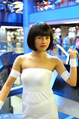 Portrait of asian women like a cyborg girl at department store