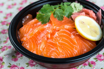 japanese food Salmon Chirashi Rice Bowl