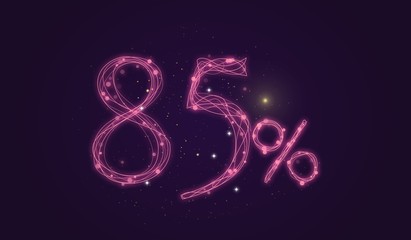 85 % discount - Discount sale sign - Star icon numbers