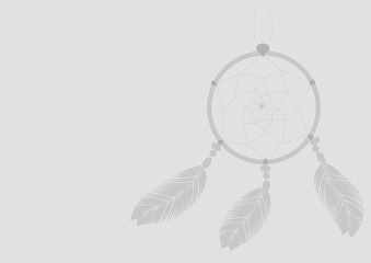 light dreamcatcher on a gray background illustration