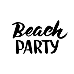 Fototapeta premium Beach party hand drawn brush lettering