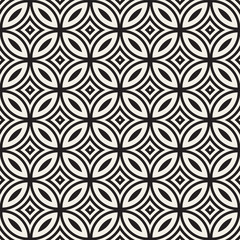 Fototapeta premium Vector Seamless Black And White Geometric Lines Pattern. Abstract Geometric Background Design