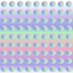 Holographic abstract seamless pattern in fluid color design with circles.