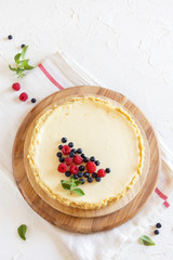 Homemade cheesecake with fresh berries