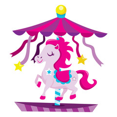Super Fun Carousel with Cute Horse