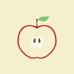 Vector red apple.