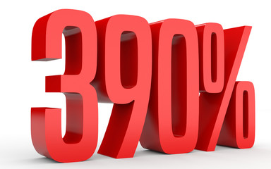 Three hundred and ninety percent. 390 %. 3d illustration.