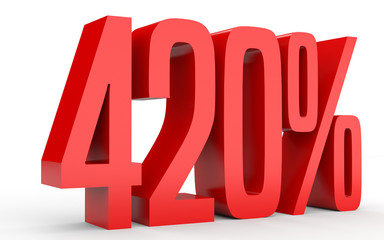 Four hundred and twenty percent. 420 %. 3d illustration.