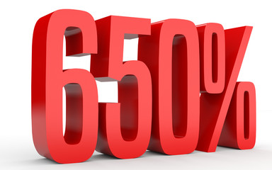 Six hundred and fifty percent. 650 %. 3d illustration.