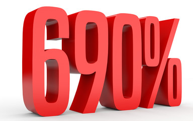 Six hundred and ninety percent. 690 %. 3d illustration.