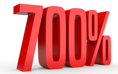 Seven hundred percent. 700 %. 3d illustration.