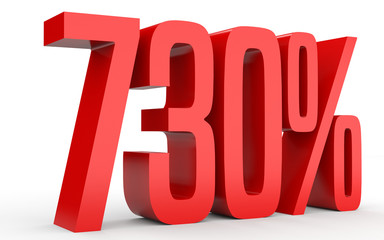 Seven hundred and thirty percent. 730 %. 3d illustration.