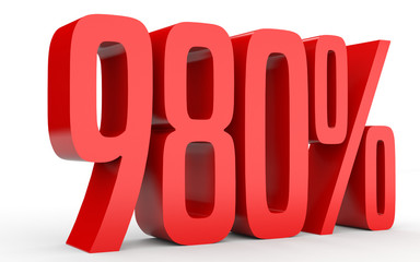 Nine hundred and eighty percent. 980 %. 3d illustration.