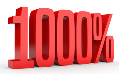 One thousand percent. 1000 %. 3d illustration.