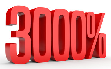 Three thousand percent. 3000 %. 3d illustration.